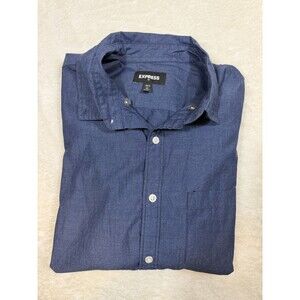 Express Shirt Men's Large blue Long Sleeve Button Up
